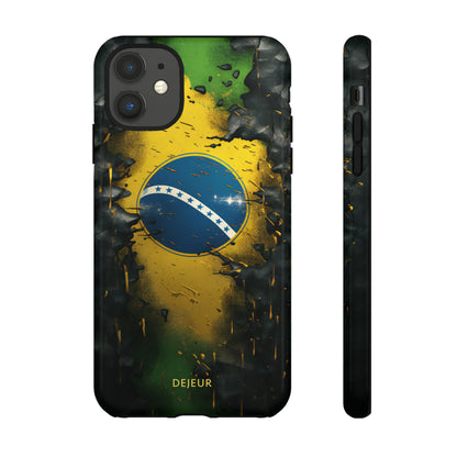 Brazil Flag Debris - iPhone Tough Case