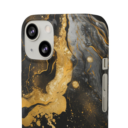 Gold & Black Marble - iPhone Snap Case