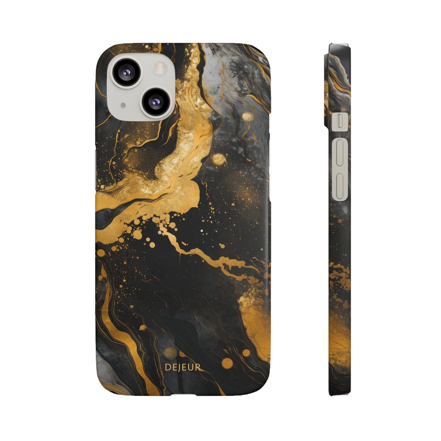 Gold & Black Marble - iPhone Snap Case