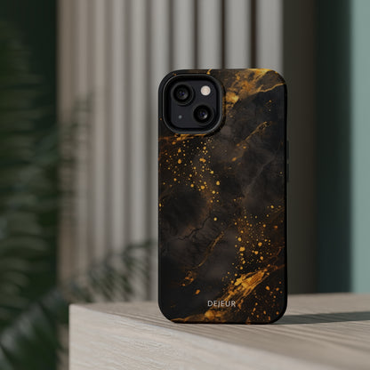 Black Gold Speckled Marble - iPhone MagSafe Tough Case