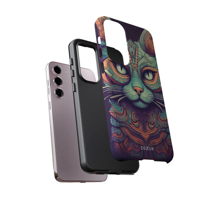 Intricate Aqua Cat - Samsung Galaxy Tough Case