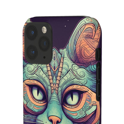 Intricate Aqua Cat - iPhone Snap Case