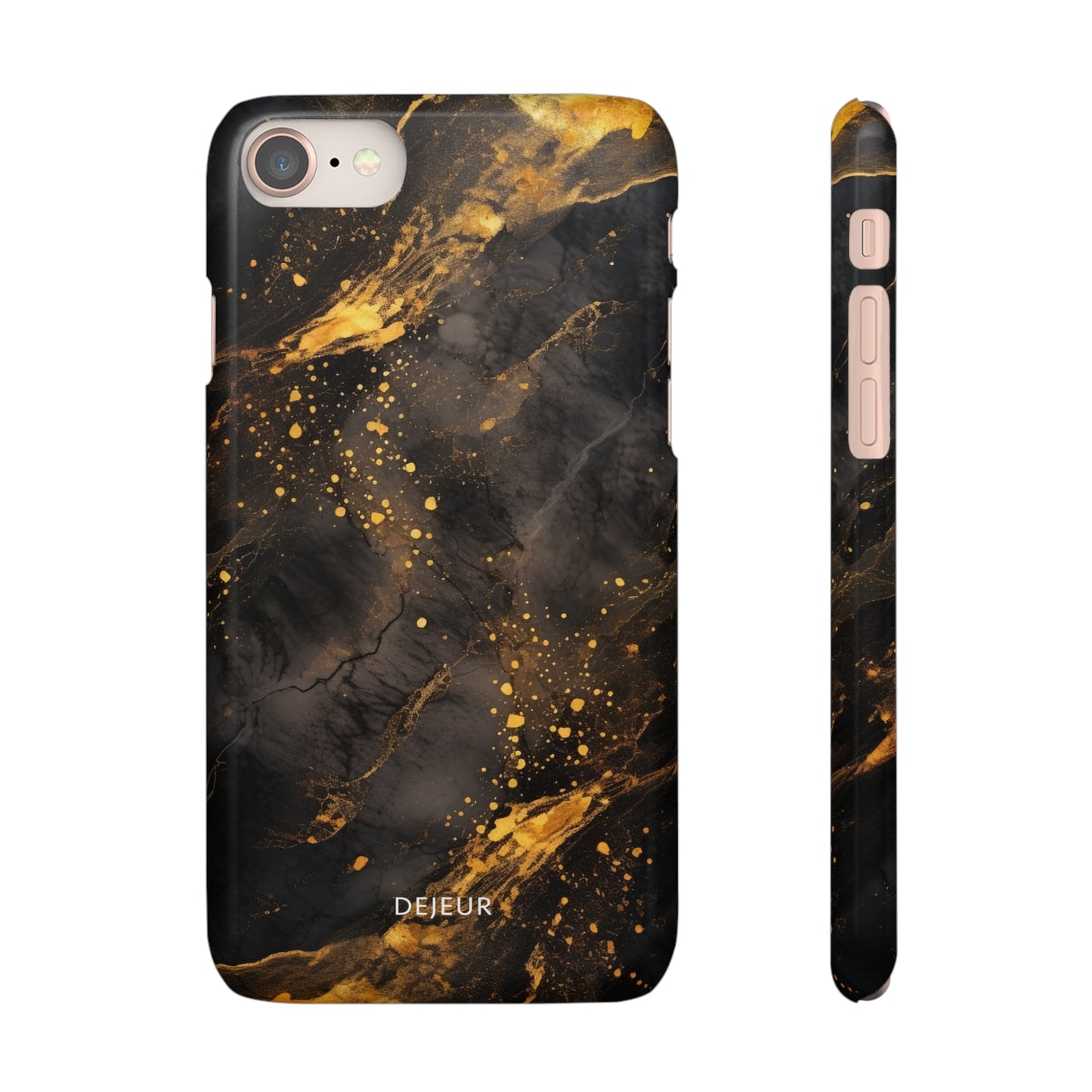 Black Gold Speckled Marble - iPhone Snap Case