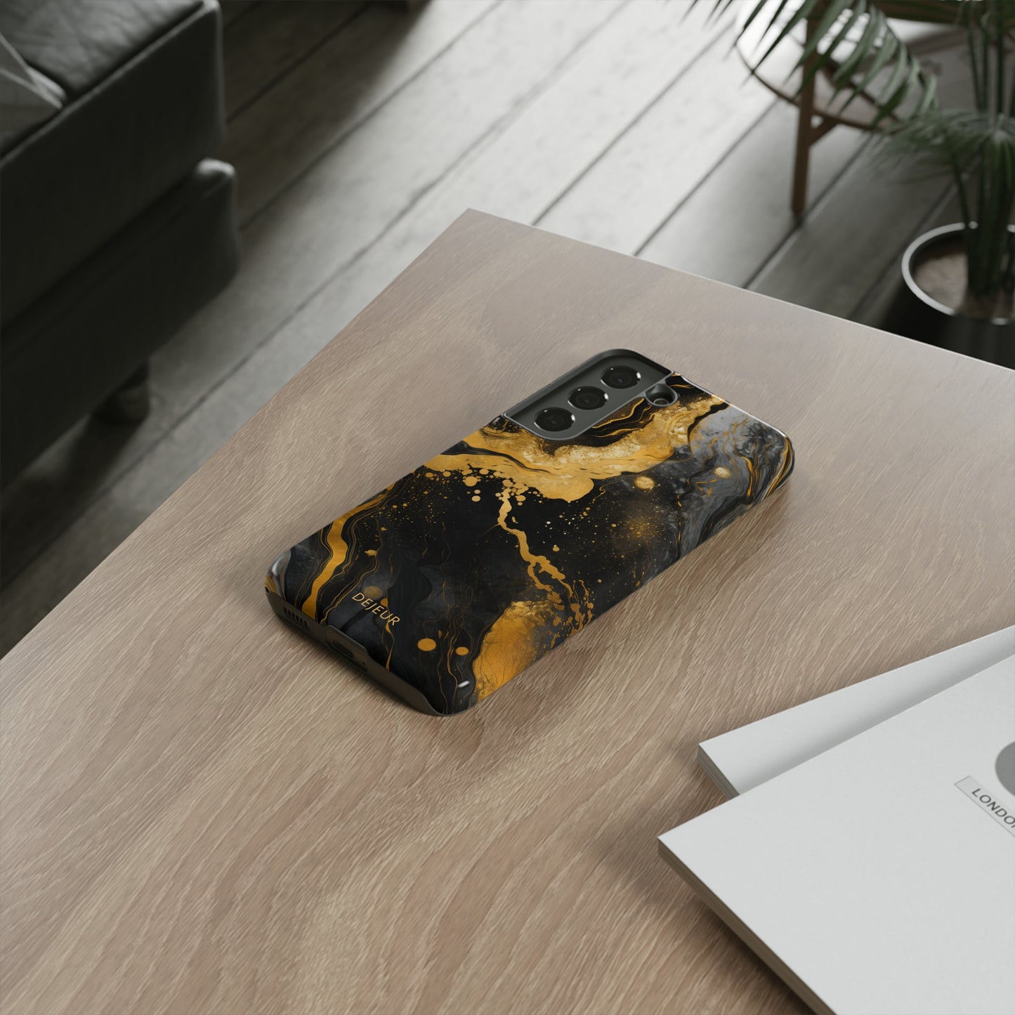 Gold & Black Marble - Samsung Galaxy Tough Case