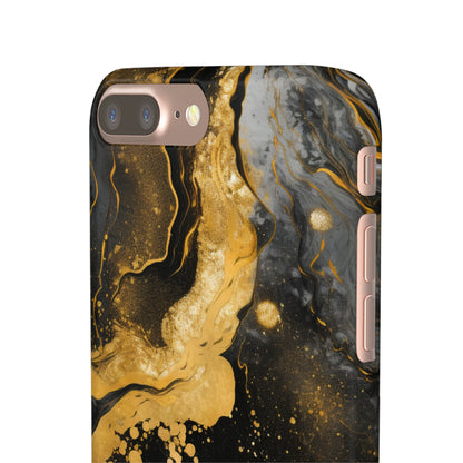 Gold & Black Marble - iPhone Snap Case