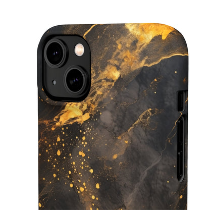 Black Gold Speckled Marble - iPhone Snap Case