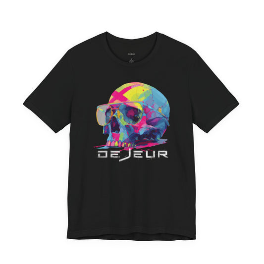 Dejeur Vibrant Pop Art Neon Skull - T-Shirt