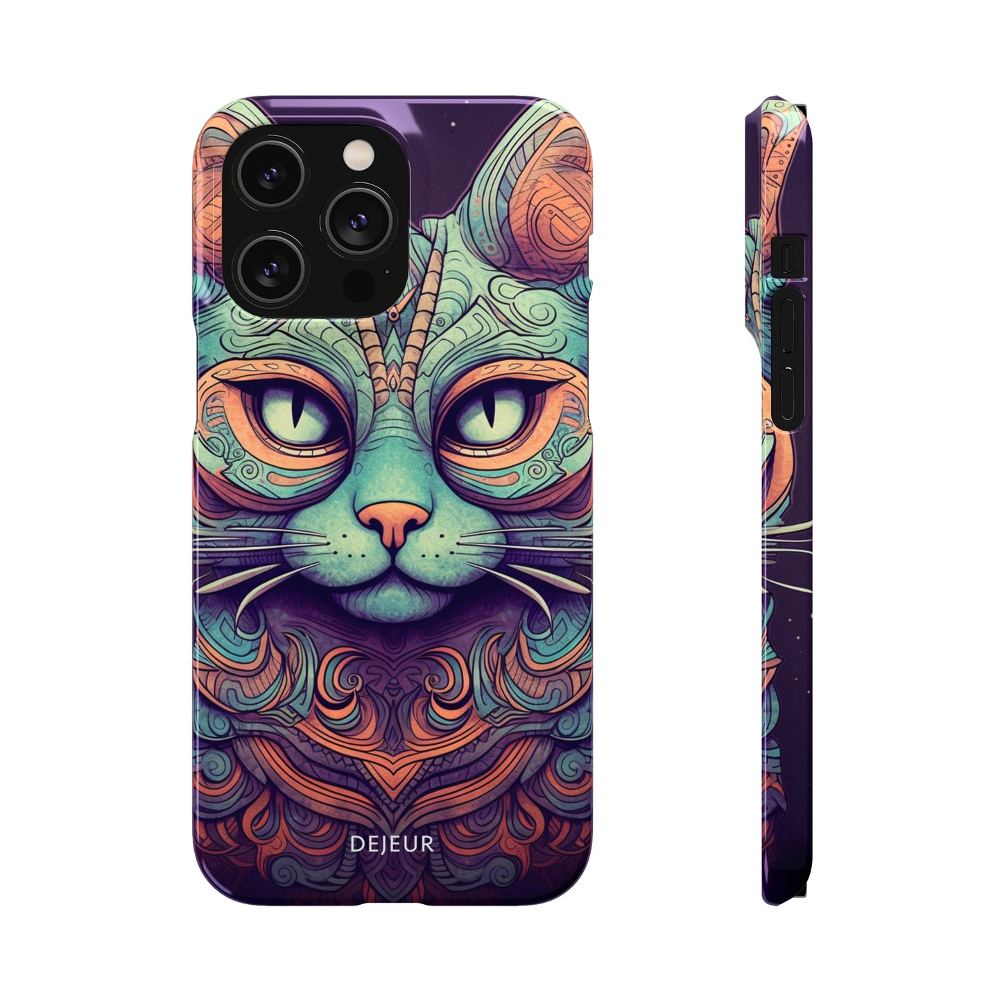 Intricate Aqua Cat - iPhone Snap Case