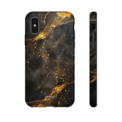 Black Gold Speckled Marble - iPhone Tough Case