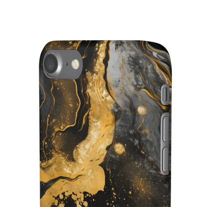 Gold & Black Marble - iPhone Snap Case