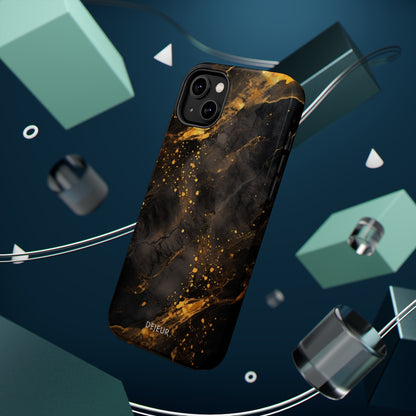 Black Gold Speckled Marble - iPhone MagSafe Tough Case