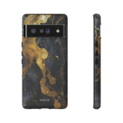 Metallic Gold Dark Marble - Google Pixel Tough Case