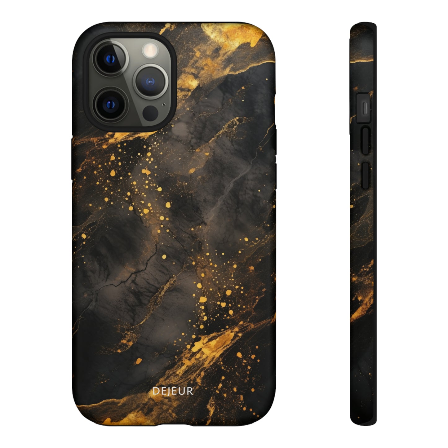 Black Gold Speckled Marble - iPhone Tough Case