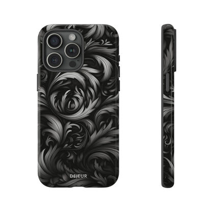 Dark Grey Floral - iPhone Tough Case