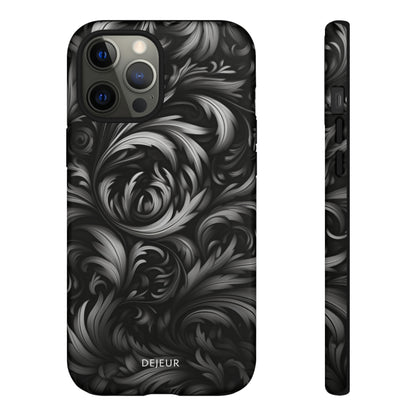 Dark Grey Floral - iPhone Tough Case