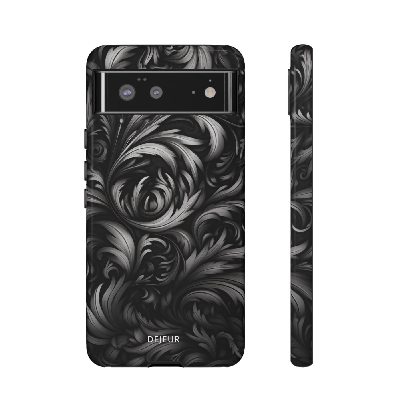 Dark Grey Floral - Google Pixel Tough Case