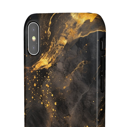 Black Gold Speckled Marble - iPhone Snap Case