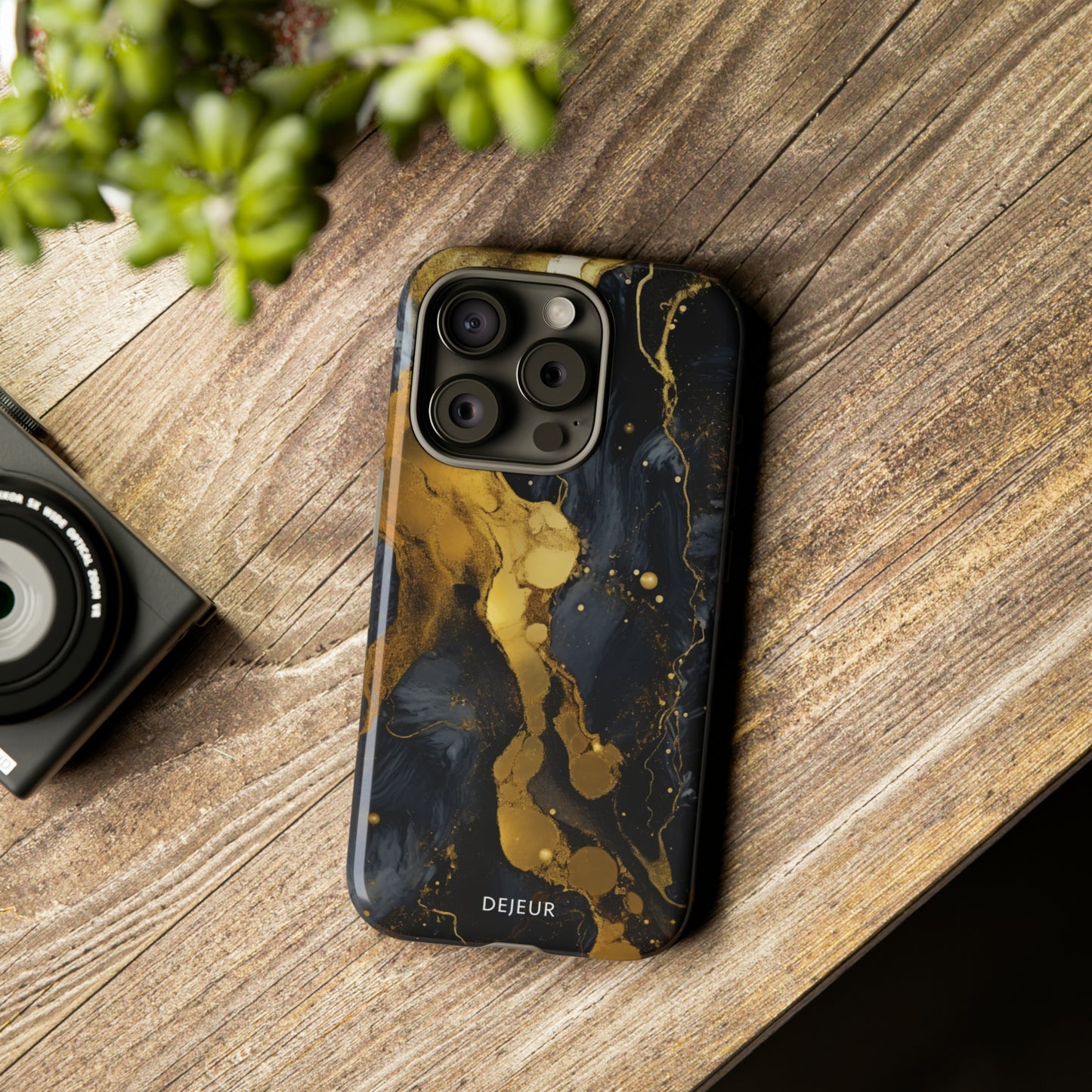 Metallic Gold Dark Marble - iPhone Tough Case