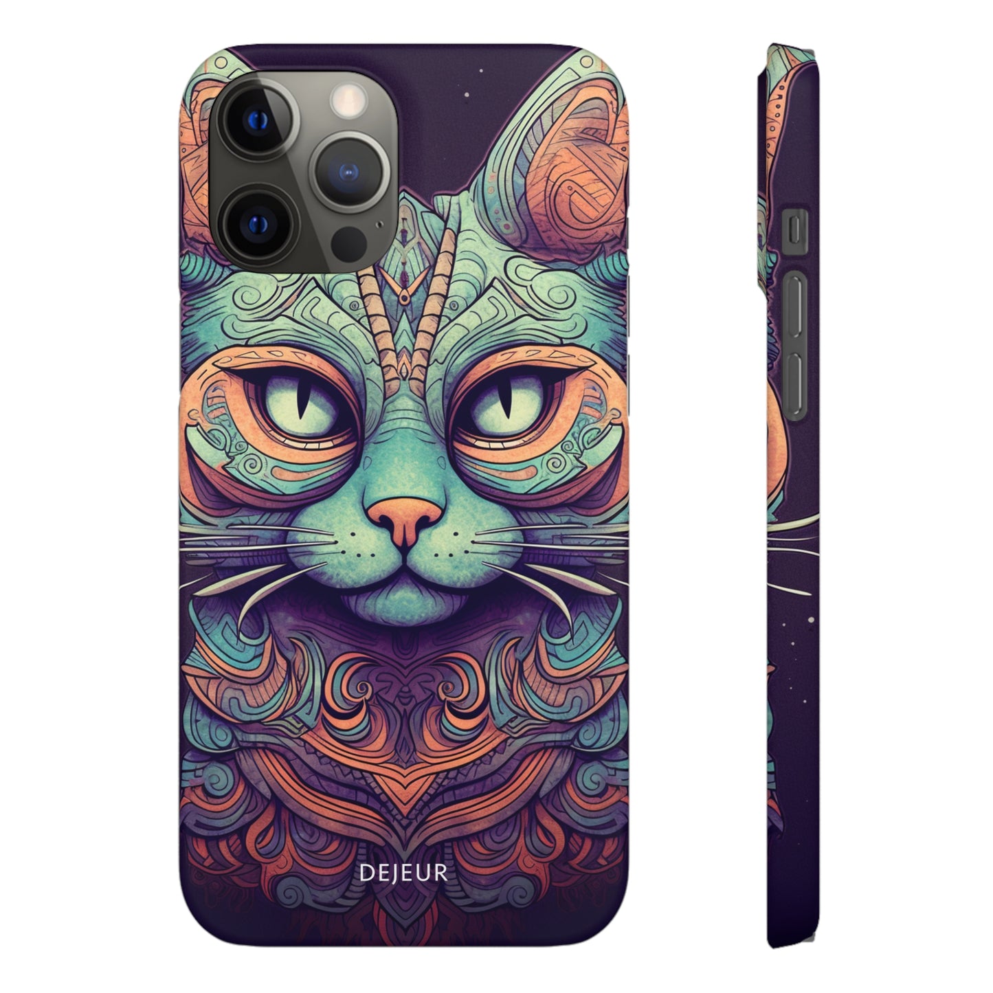 Intricate Aqua Cat - iPhone Snap Case