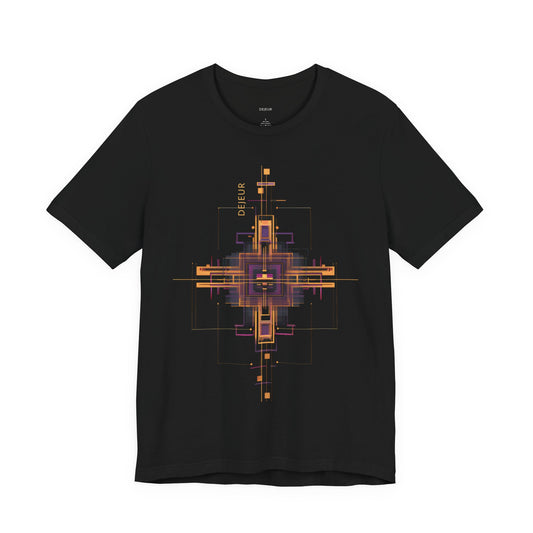 Interconnected Digital Geometric Lines - T-Shirt