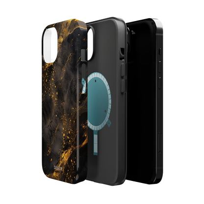 Black Gold Speckled Marble - iPhone MagSafe Tough Case