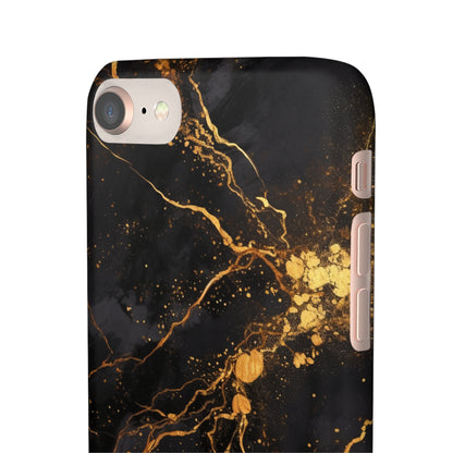 Dark Gold Amber Marble - iPhone Snap Case