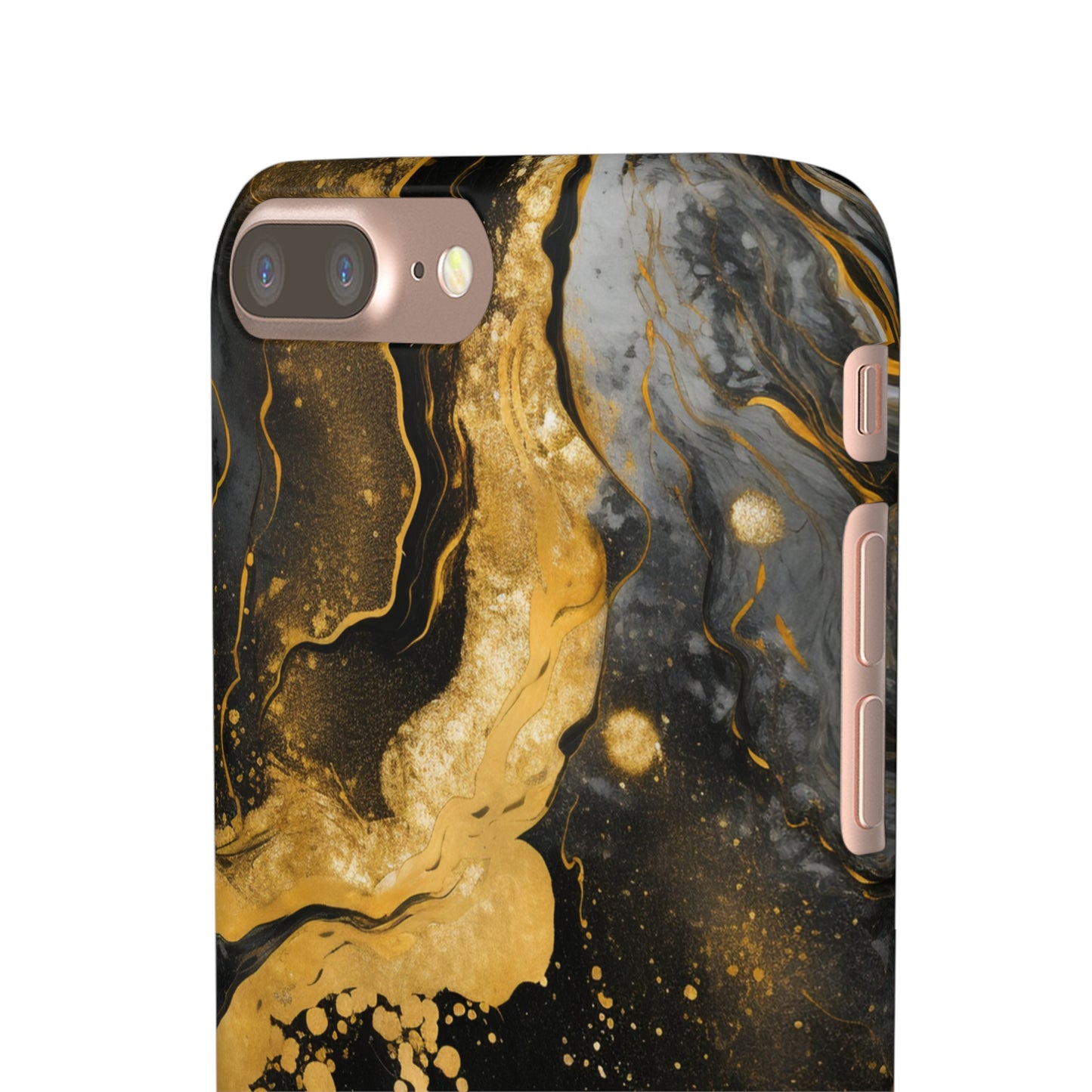 Gold & Black Marble - iPhone Snap Case