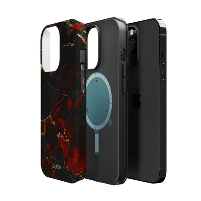 Dark Crimson Marble - iPhone MagSafe Tough Case