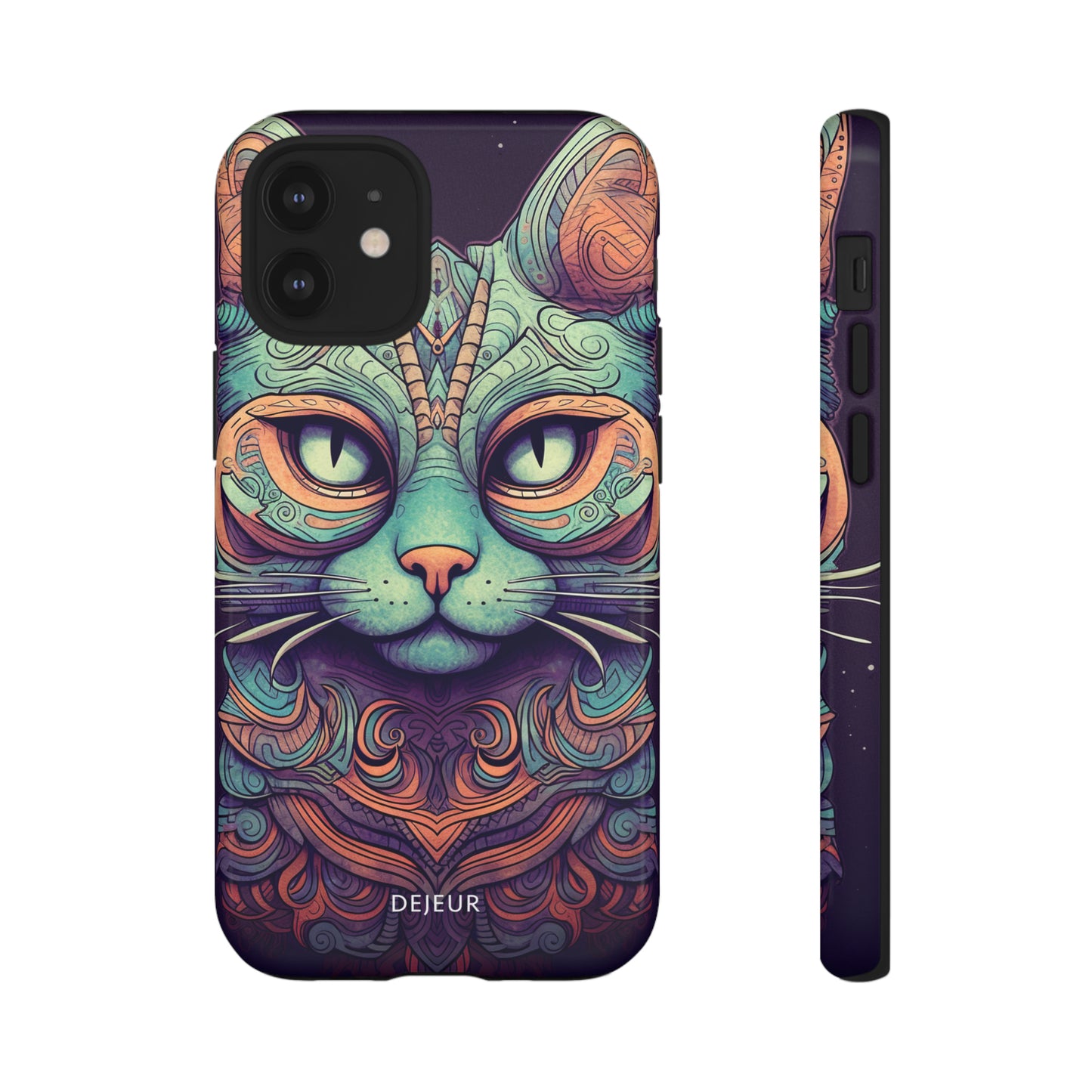 Intricate Aqua Cat - iPhone Tough Case