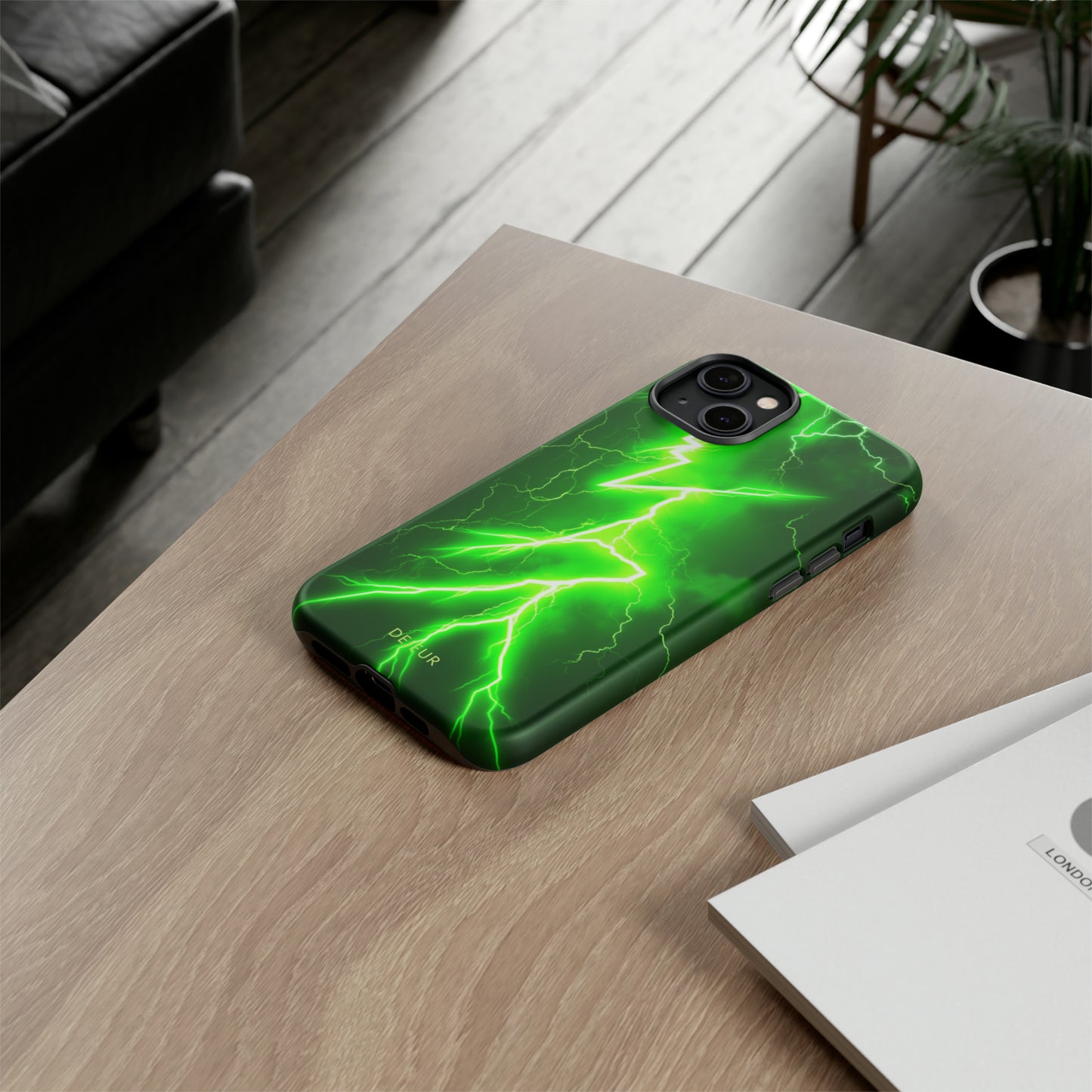 Neon Green Lightning - iPhone Tough Case