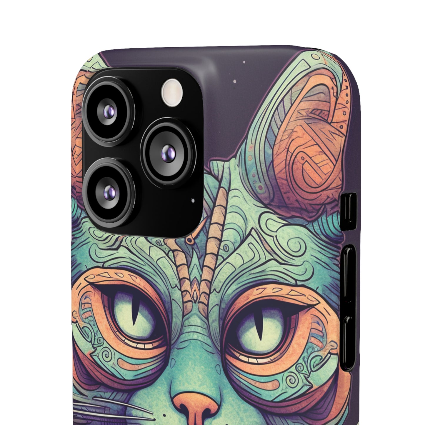 Intricate Aqua Cat - iPhone Snap Case