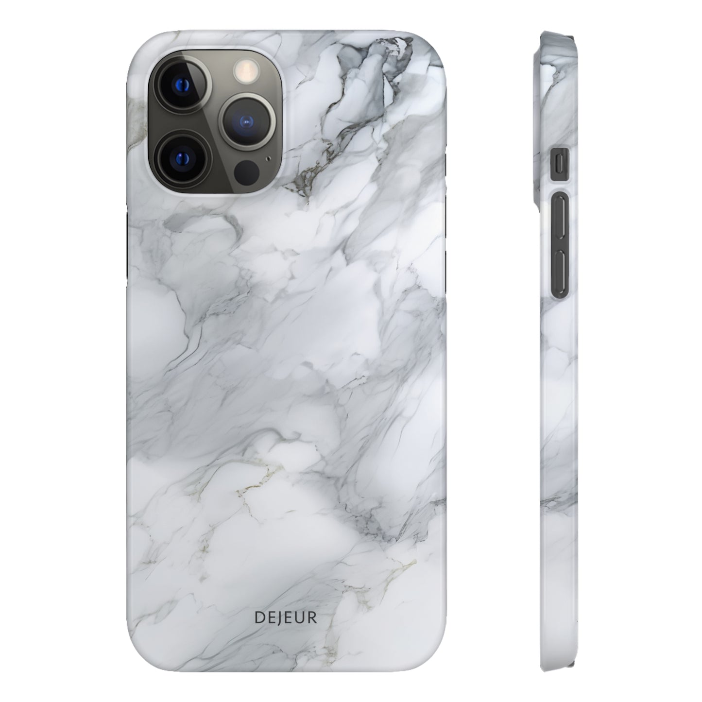 Platinum Silver Marble - iPhone Snap Case