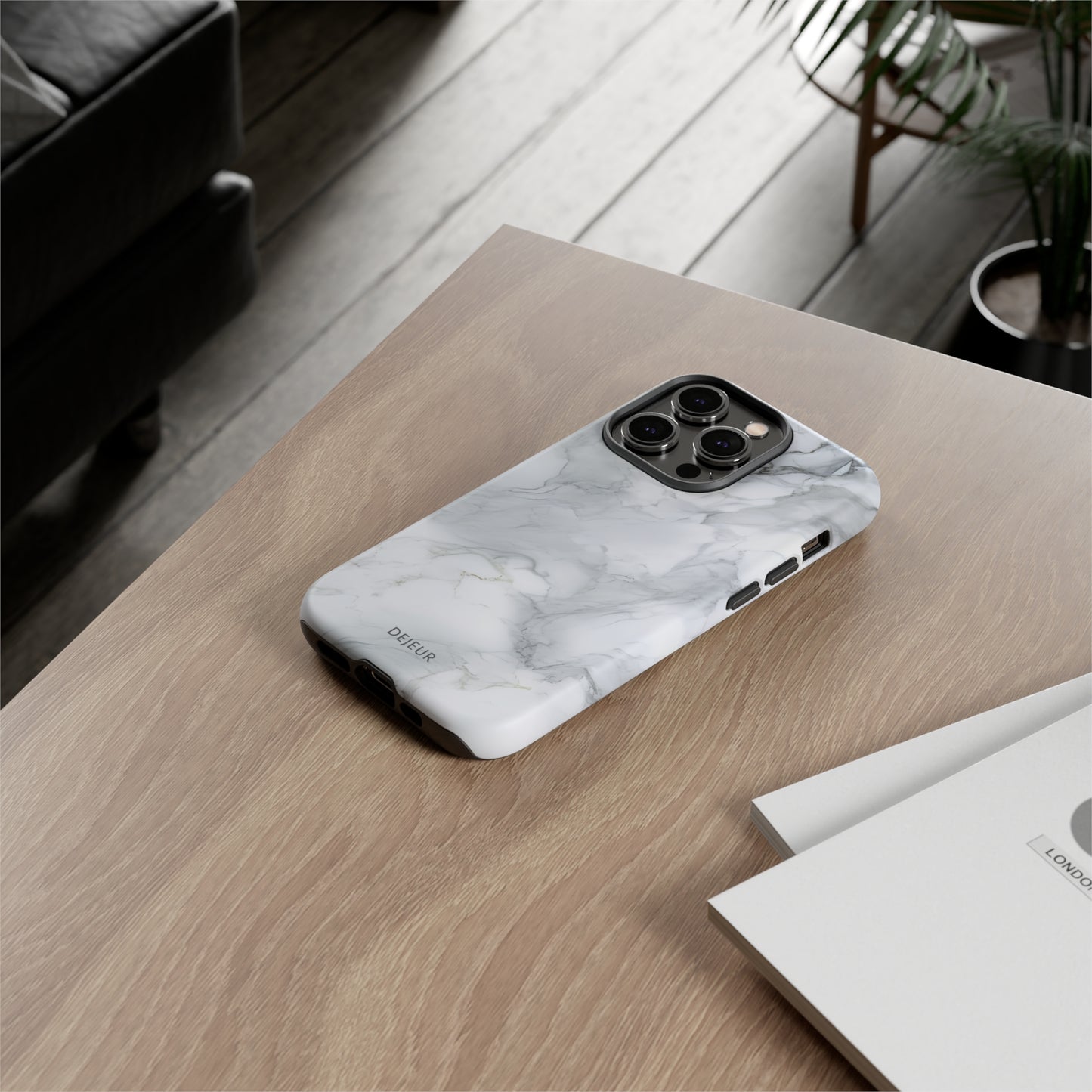 Platinum Silver Marble - iPhone Tough Case