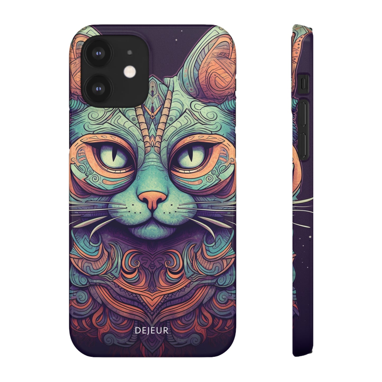 Intricate Aqua Cat - iPhone Snap Case