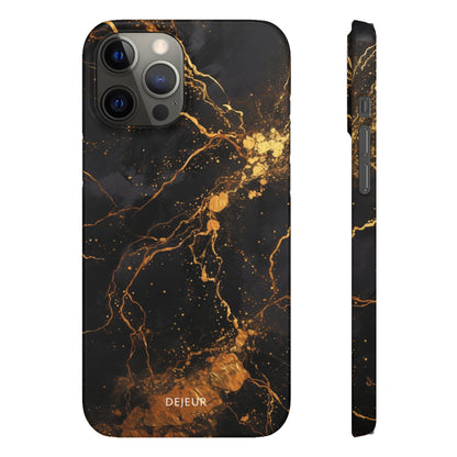 Dark Gold Amber Marble - iPhone Snap Case