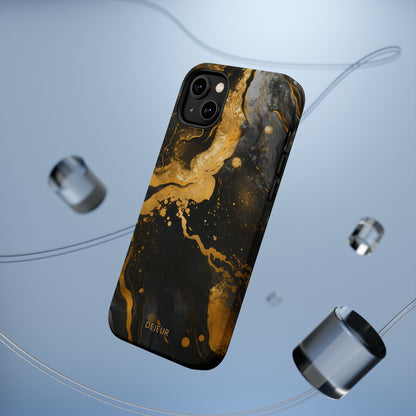 Gold & Black Marble - iPhone MagSafe Tough Case