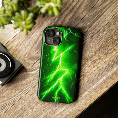 Neon Green Lightning - iPhone Tough Case