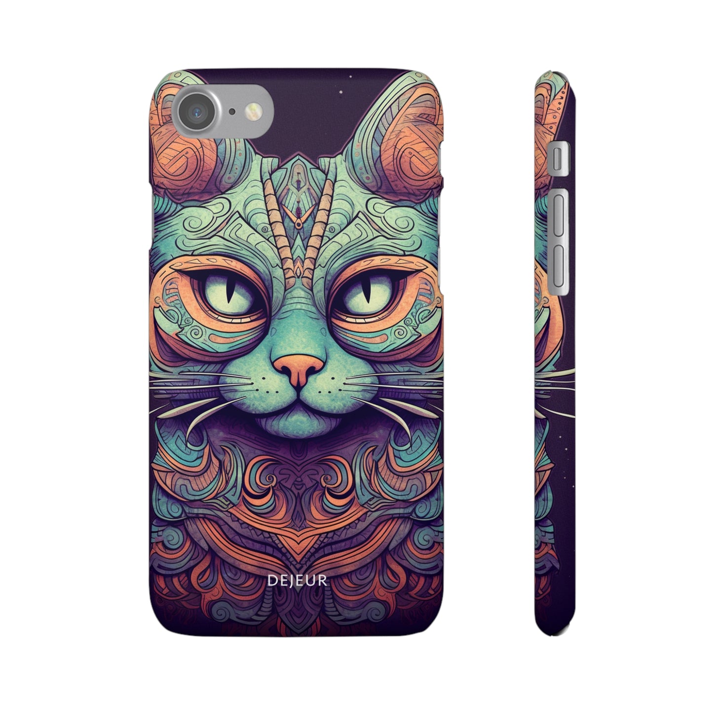 Intricate Aqua Cat - iPhone Snap Case