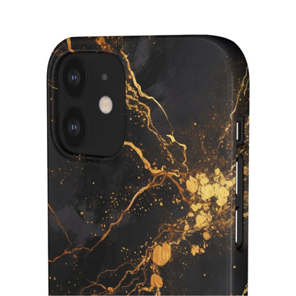 Dark Gold Amber Marble - iPhone Snap Case