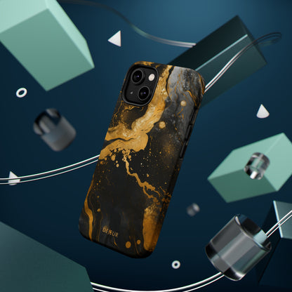 Gold & Black Marble - iPhone MagSafe Tough Case