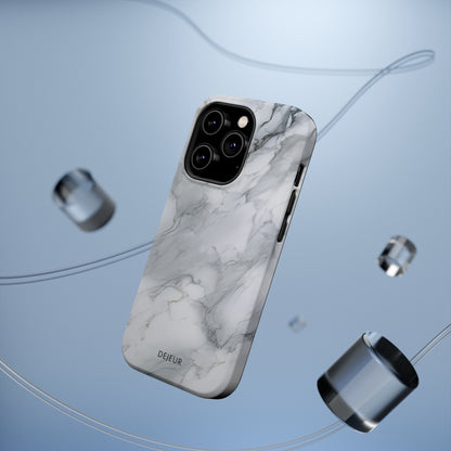 Platinum Silver Marble - iPhone MagSafe Tough Case