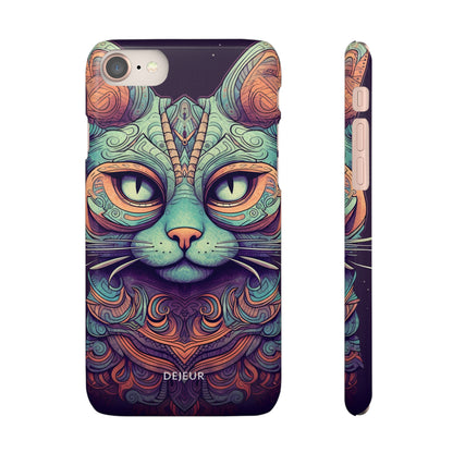 Intricate Aqua Cat - iPhone Snap Case