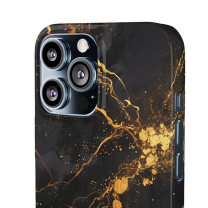 Dark Gold Amber Marble - iPhone Snap Case