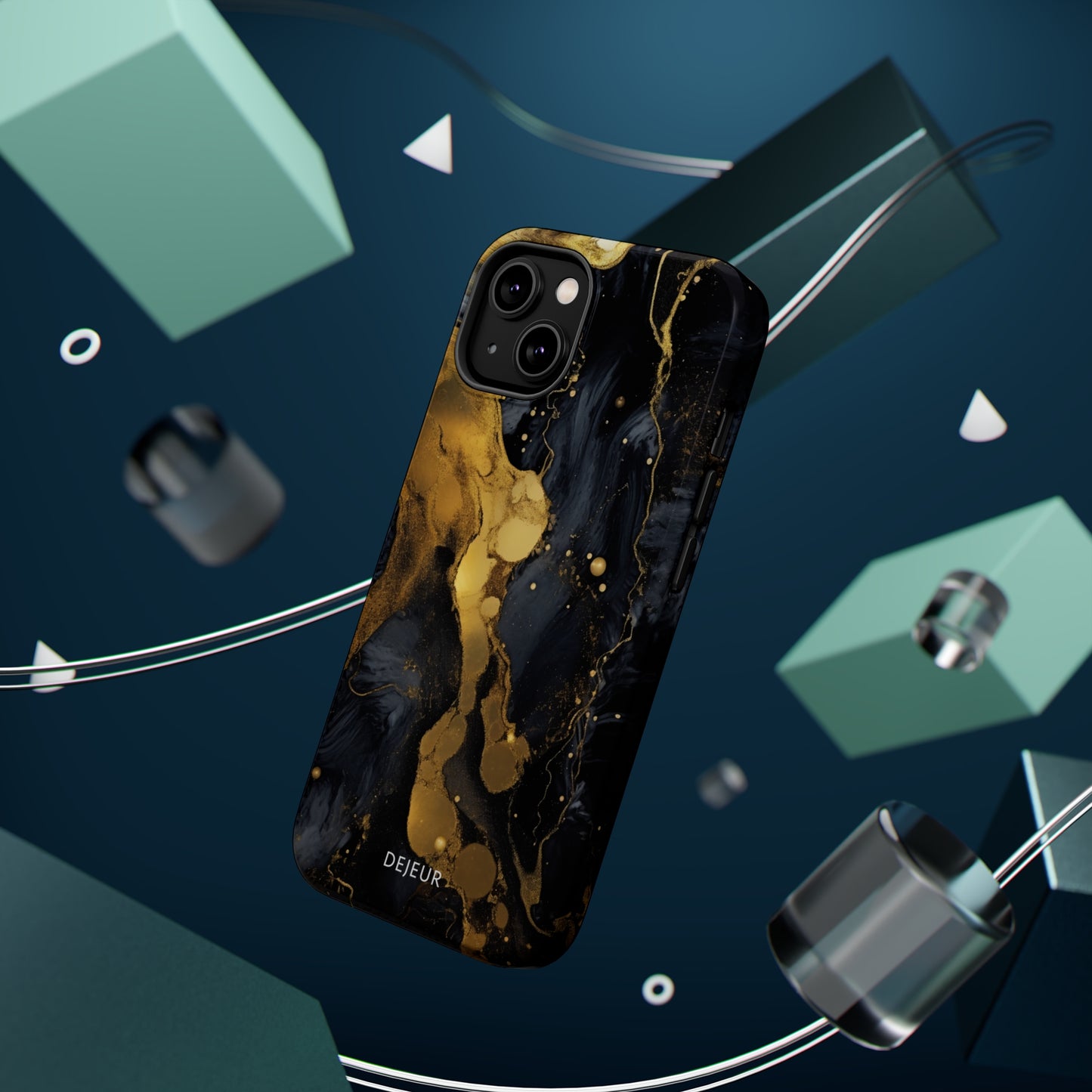 Metallic Gold Dark Marble - iPhone MagSafe Tough Case