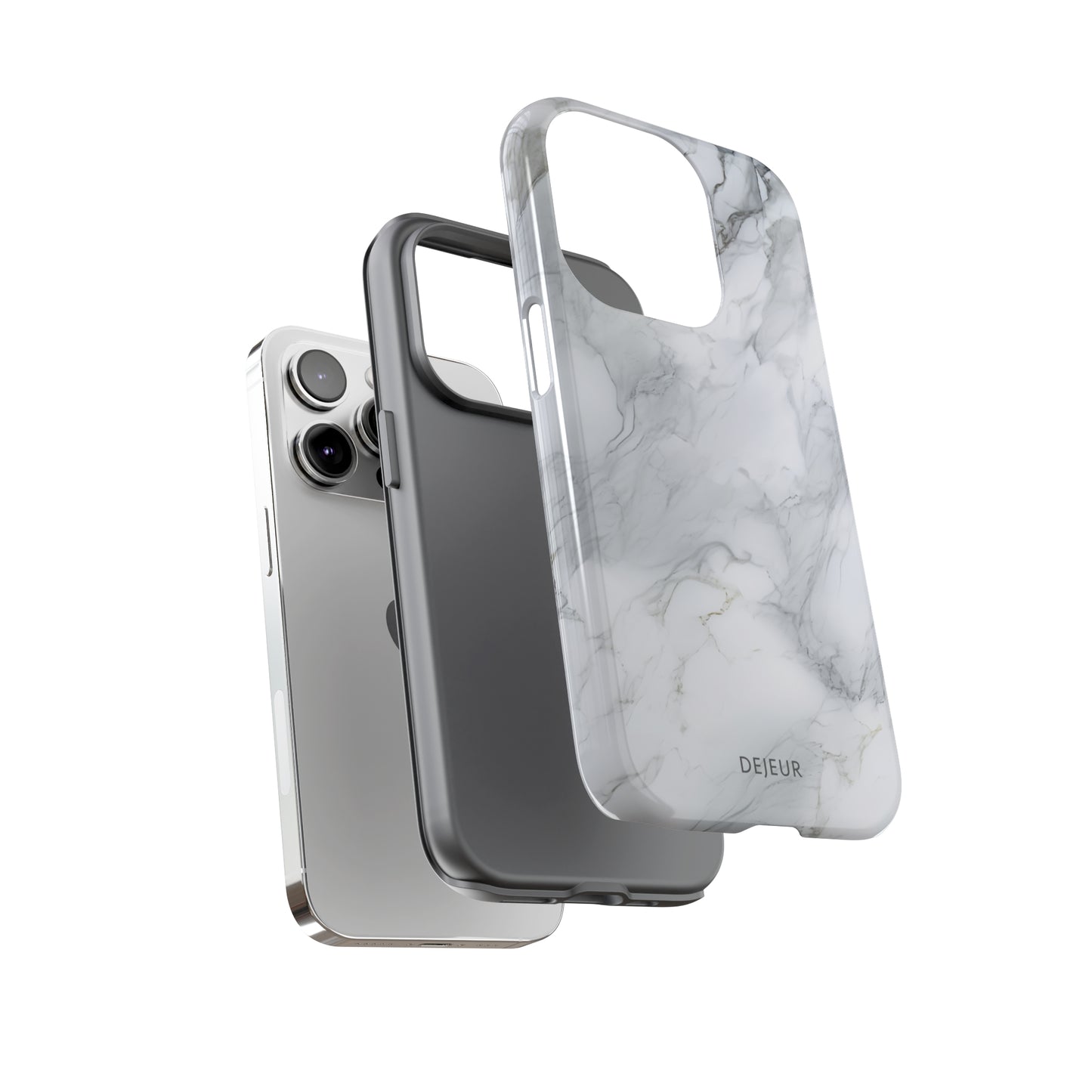 Platinum Silver Marble - iPhone Tough Case