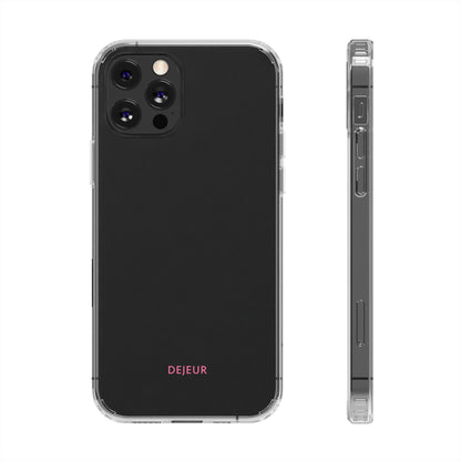 Dejeur Clear iPhone Case - Pink Text