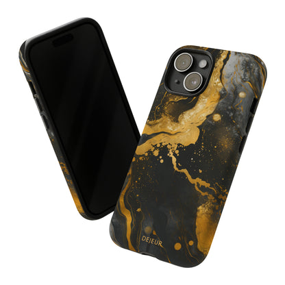 Gold & Black Marble - iPhone Tough Case