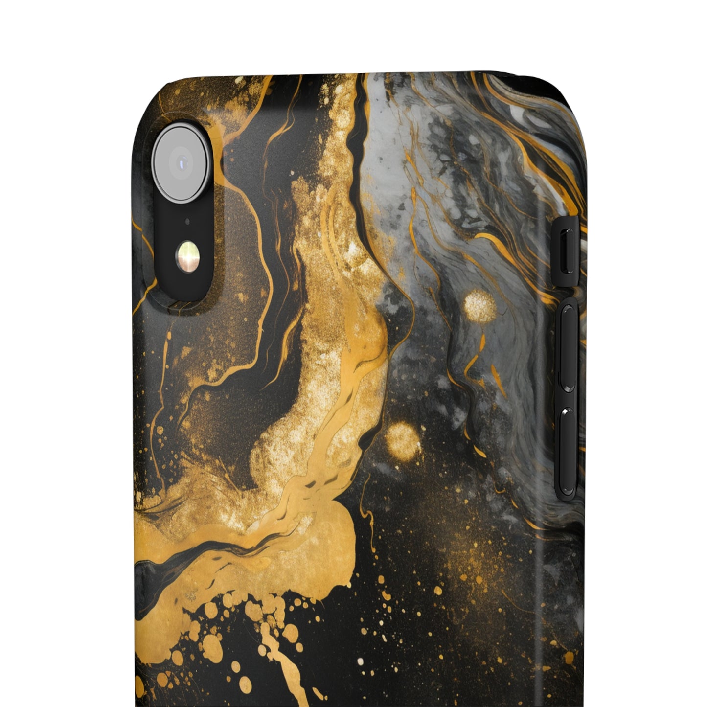 Gold & Black Marble - iPhone Snap Case