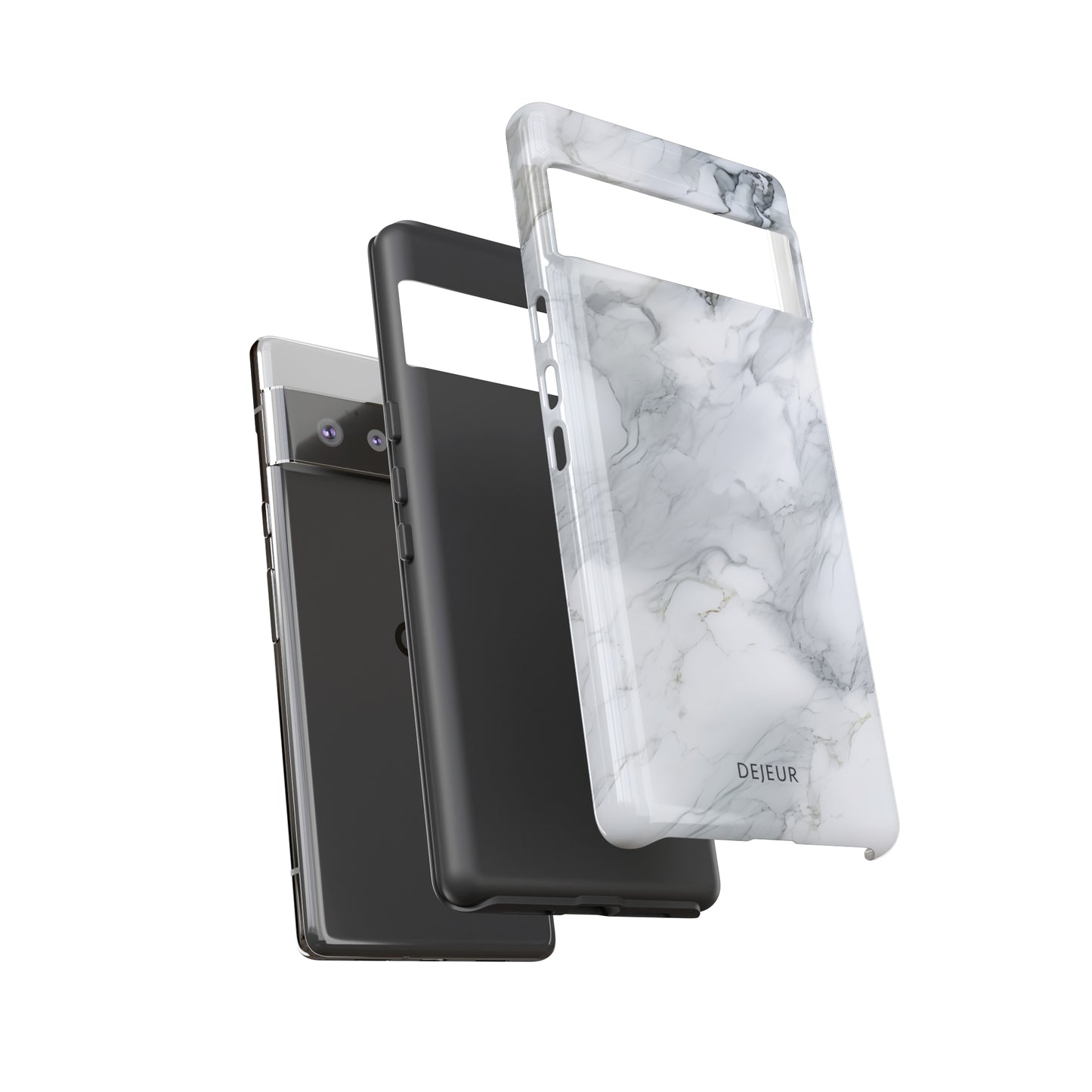 Platinum Silver Marble - Google Pixel Tough Case