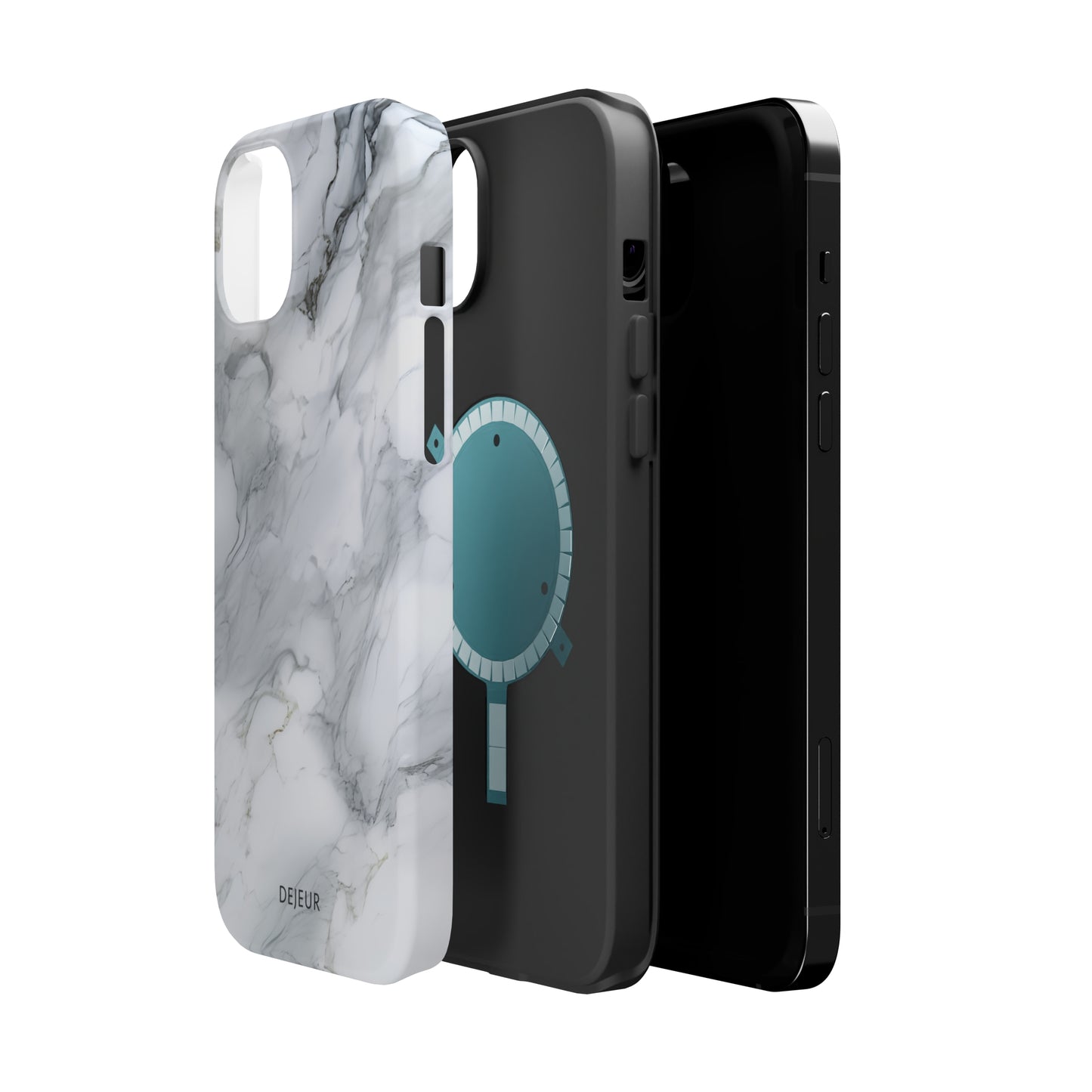 Platinum Silver Marble - iPhone MagSafe Tough Case